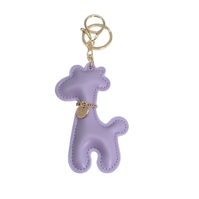 Wholesale Giraffe PU Cartoon Keychain